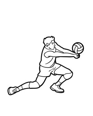 Voleybol boyama sayfası,  coloring page, Yakışıklı çocuk Voleybol Oynarken, 