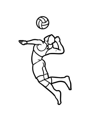 Voleybol boyama sayfası,  coloring page, Voleybol Oynayan Adam çizim, 