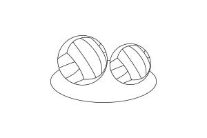 Voleybol boyama sayfası,  coloring page, İki Voleybol, 