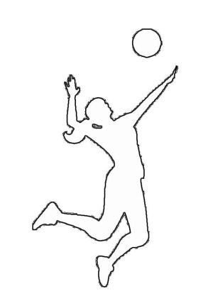 Voleybol boyama sayfası,  coloring page, Voleybolcu Anahat çizimi, 