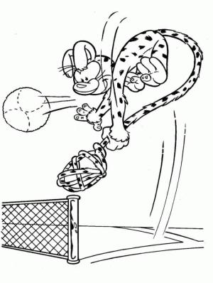 Voleybol boyama sayfası,  coloring page, Marsupilami Voleybol Oynarken, 