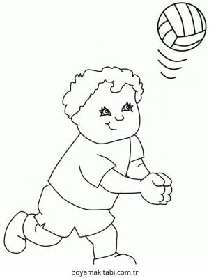 Voleybol boyama sayfası – keyifli zaman, renkli çizimler