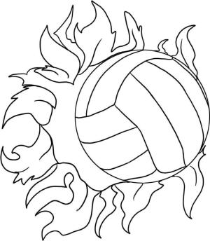 Voleybol boyama sayfası,  coloring page, Alevli Voleybol, 