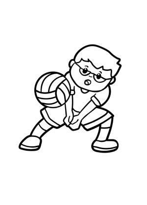 Voleybol boyama sayfası,  coloring page, Voleybol Oynayan çocuk, 