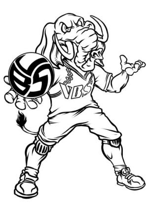 Voleybol boyama sayfası,  coloring page, Voleybol oynayan Fil, 