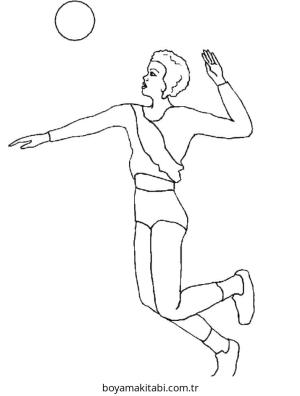Voleybol boyama sayfası – okul öncesi, evde etkinlik