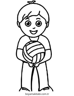 Voleybol boyama sayfası – kolay boyama, eğitici aktivite
