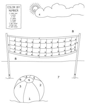 Voleybol boyama sayfası,  coloring page, Sayıya Göre Voleybol Rengi, 