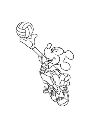 Voleybol boyama sayfası,  coloring page, Voleybollu Mickey Mouse, 