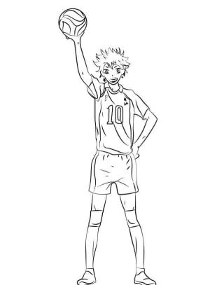 Voleybol boyama sayfası,  coloring page, Voleybol Topu ile Shouyou Hinata, 