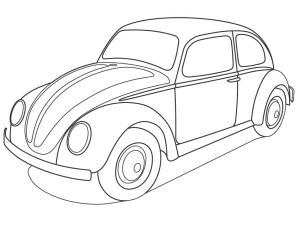 Volkswagen boyama sayfası,  coloring page, Volkswagen Beetle araba, 