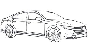 Volkswagen boyama sayfası,  coloring page, Volkswagen Arteon Araba, 