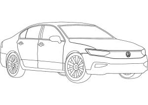 Volkswagen boyama sayfası,  coloring page, Volkswagen Passat Arabası, 