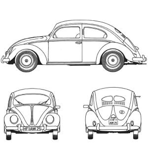 Volkswagen boyama sayfası,  coloring page, Volkswagen Beetle 1952, 