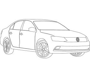 Volkswagen boyama sayfası,  coloring page, Volkswagen Jetta araba, 