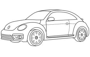 Volkswagen boyama sayfası,  coloring page, Volkswagen Beetle, 