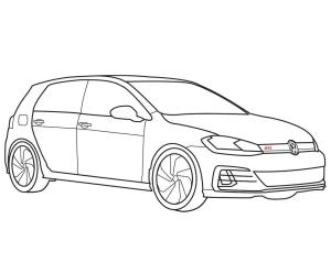 Volkswagen boyama sayfası,  coloring page, Volkswagen Golf GTI, 