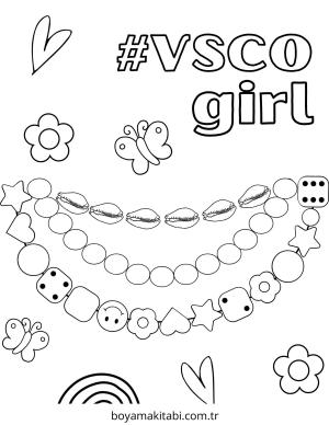 Vsco boyama sayfası – çizgi film temalı, basit çizim