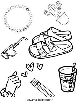 Vsco boyama sayfası – keyifli zaman, renkli çizimler