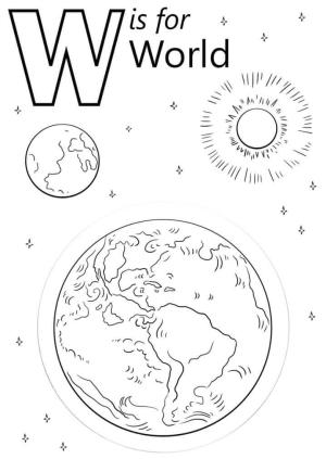 W Harfi boyama sayfası,  coloring page, Dünya Harfi W, 