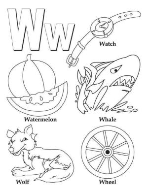 W Harfi boyama sayfası,  coloring page, W Harfi, 