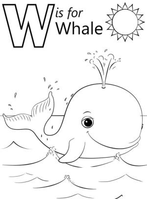 W Harfi boyama sayfası,  coloring page, Balina Harfi W, 