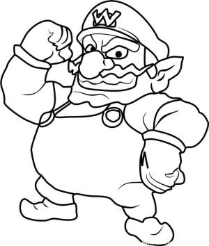 Wario boyama sayfası,  coloring page, Basit Wario, 