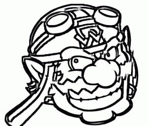 Wario boyama sayfası,  coloring page, Wario Kafa, 