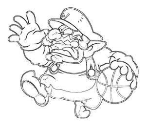 Wario boyama sayfası,  coloring page, Wario Basketbol Oyna, 