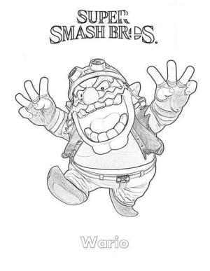 Wario boyama sayfası,  coloring page, Wario Mutlu, 