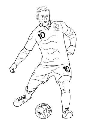 Wayne Rooney boyama sayfası,  coloring page, Wayne Rooney Futbol Oynarken, 