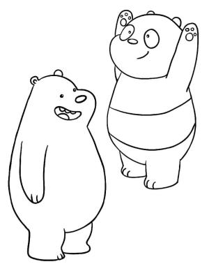 Biz Çıplak Ayılar boyama sayfası,  coloring page, Boz Ayı ve Panda, 