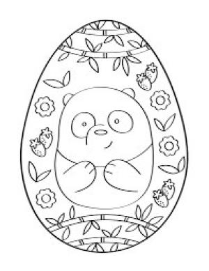 Biz Çıplak Ayılar boyama sayfası,  coloring page, Paskalya Yumurtasında Ayı Panda, 