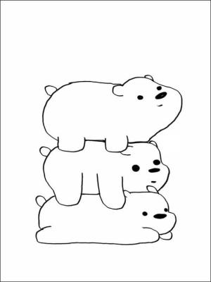 Biz Çıplak Ayılar boyama sayfası,  coloring page, Üç Ayı Yatarken, 