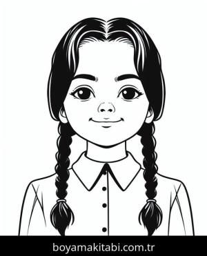 Wednesday Addams boyama sayfası – yaratıcılığı geliştirir, keyifli zaman