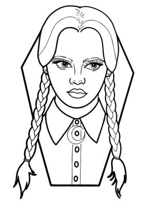 Wednesday boyama sayfası,  coloring page, Wednesday Addams Filminden, 