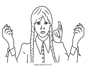 Wednesday boyama sayfası – okul öncesi, evde etkinlik