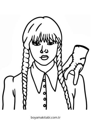 Wednesday boyama sayfası – ücretsiz yazdır, boyama etkinliği