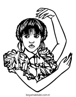 Wednesday boyama sayfası – eğitici aktivite, yaratıcılık