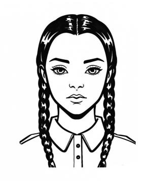 Wednesday boyama sayfası,  coloring page, Fotografi Addams Wednesday, 