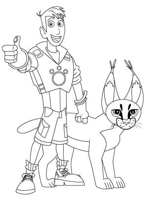 Wild Kratts boyama sayfası,  coloring page, Martin Kratt ve Caracal, 