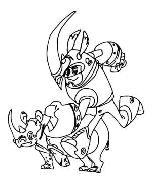 Wild Kratts boyama sayfası,  coloring page, Vahşi Kratts Gergedan Gücü, 