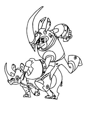 Wild Kratts boyama sayfası,  coloring page, Rhino Power, 