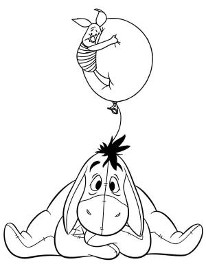 Ayı Winnie (Winnie-the-Pooh) boyama sayfası,  coloring page, Piglet ve Eeyore’u çiz, 