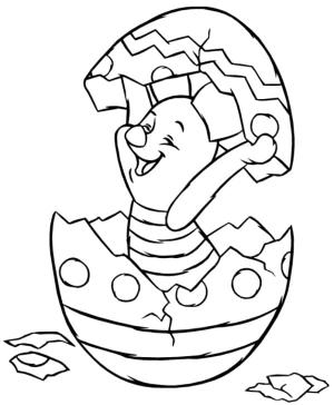 Ayı Winnie (Winnie-the-Pooh) boyama sayfası,  coloring page, Paskalya Yumurtası Üzerine Domuzcuk Çiz, 