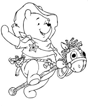 Ayı Winnie (Winnie-the-Pooh) boyama sayfası,  coloring page, Cowboy Pooh’u ücretsiz çizin, 