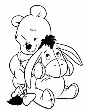 Ayı Winnie (Winnie-the-Pooh) boyama sayfası,  coloring page, Sevimli Winnie the Pooh ve Eeyore çizimi, 