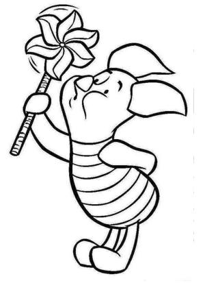 Ayı Winnie (Winnie-the-Pooh) boyama sayfası,  coloring page, Sevimli Piglet Çizimi, 