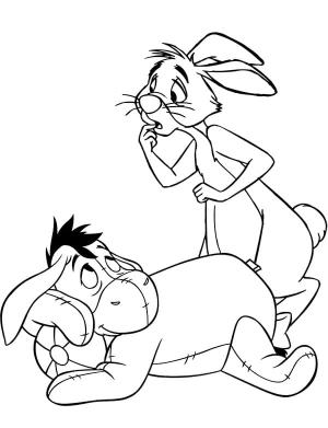 Ayı Winnie (Winnie-the-Pooh) boyama sayfası,  coloring page, Eeyore ve Tavşan çizimi, 