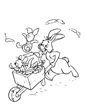 Ayı Winnie (Winnie-the-Pooh) boyama sayfası,  coloring page, Roo ve Tavşan ile Domuzcuk çizin, 